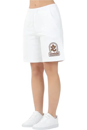Dsquared2 Korte broeken, Dames, Wit, M, Katoen, Witte sportieve logo print shorts