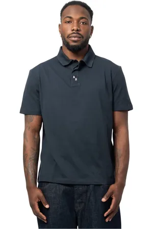 Armani Exchange Tops, Heren, Blauw, XL, Katoen, Blauwe Polo Shirt Regular Fit