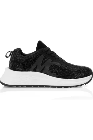 Marc Cain Schoenen, Dames, Zwart, 37 EU, Leer, Kristallen Hardloopschoen