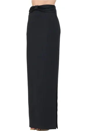 Elisabetta Franchi Rokken, Dames, Zwart, M, Polyester, Zwarte Lange Rok Elegante Vrouw