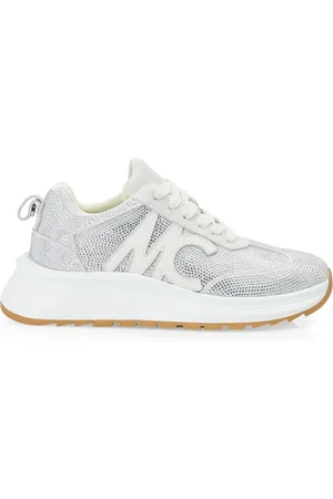 Marc Cain Schoenen, Dames, Wit, 38 EU, Leer, Kristallen Hardloopschoen
