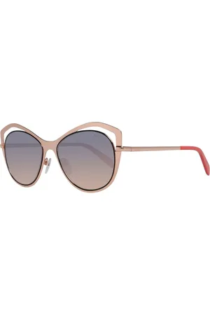 Emilio Pucci Accessoires, Dames, Geel, ONE Size, Roségoud Vlinder Zonnebril