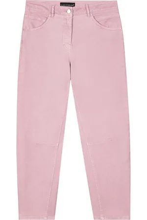 Luisa Cerano Jeans, Dames, Roze, L, Denim, Sportieve Denim Looseleg Broek