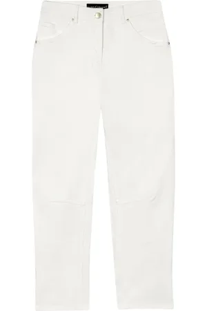 Luisa Cerano Jeans, Dames, Wit, L, Denim, Sportieve Denim Looseleg Broek