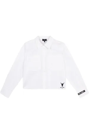 Alix the label Blouses & Shirts, Dames, Wit, S, Elegante Crop Blouse