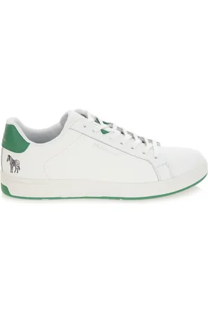 Paul Smith Schoenen, Heren, Wit, 42 EU, Leer, Albany Leren Sneakers Wit Groen