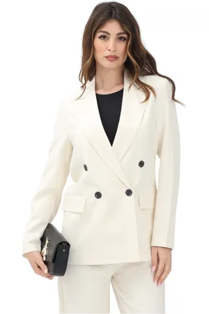 ONLY Jassen, Dames, Wit, XL, Dubbelbreasted witte jas voor vrouwen