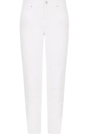 Armani Exchange Jeans, Dames, Wit, W31, Denim, Witte Skinny Jeans met Chinese Borduursels