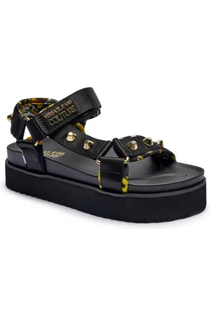 VERSACE Schoenen, Dames, Zwart, 38 EU, Sandalen Zwart