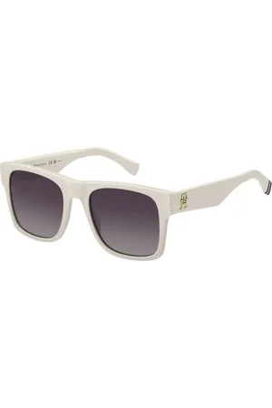 Tommy Hilfiger Accessoires, Dames, Wit, ONE Size, Moderne Acetaat Zonnebril met UV3 Bescherming