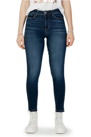 Guess Jeans, Dames, Blauw, W31 L29, Katoen, Blauwe Effen Skinny Jeans