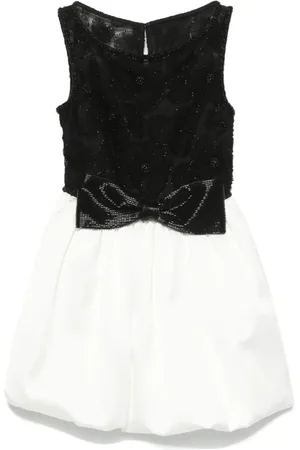 Self-Portrait Kleedjes, Dames, Zwart, XS, Zwarte Kralen Puffball Zoom Jurk