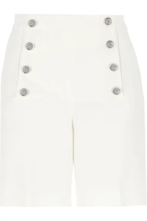Etro Korte broeken, Dames, , S, Katoen, Hoge taille katoenen shorts met logo-knoppen