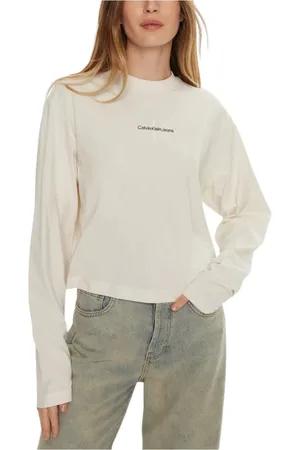 Calvin Klein Truien, Dames, , L, Katoen, Katoenen Gebreide Trui voor Vrouwen