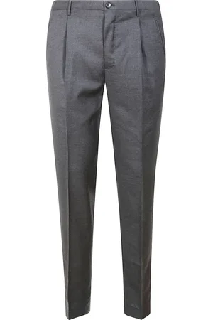 Incotex Broeken, Heren, Grijs, M, Wol, Op Maat Gemaakte Moderne Broek