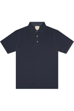 sartoria tramarossa Tops, Heren, Blauw, XL, Katoen, Geborduurd Logo Katoenen Poloshirt