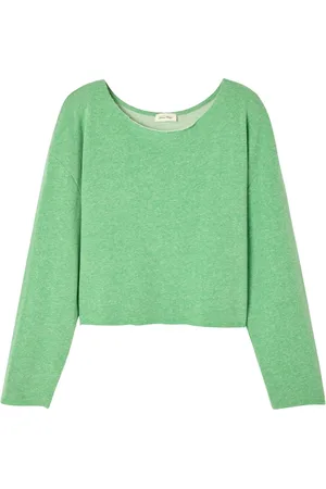American Vintage Truien, Heren, Groen, S, Casual Sweatshirt met Boothals