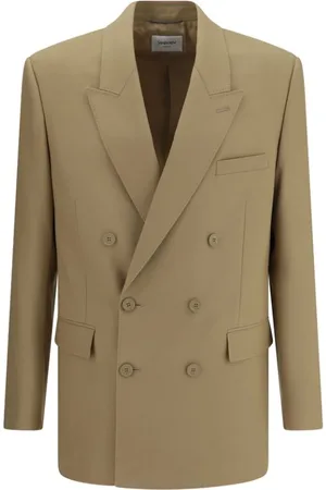 Saint Laurent Pakken, Heren, , M, Wol, Klassieke Wollen Blazer Jas met Revers