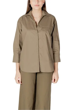 Liu Jo Blouses & Shirts, Dames, Groen, XS, Katoen, Groene Katoenen Knoopshirt