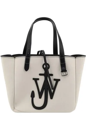 J.W.Anderson Tassen, Dames, Wit, ONE Size, Polyester, Moderne Logo Tote Tas met Handvatten
