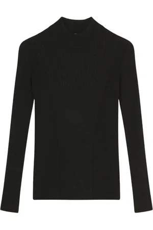 Isabel Marant Truien, Dames, Zwart, M, Wol, Zwarte hoge hals sweatshirt