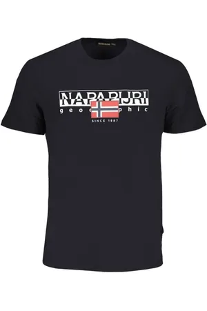 Napapijri Tops, Heren, Zwart, S, Katoen, Zwart T-shirt met logo print