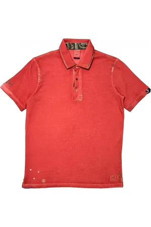 BOB der Bär Tops, Heren, Rood, L, Katoen, Rode korte mouw geborduurde poloshirt