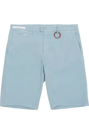 sartoria tramarossa Korte broeken, Heren, Blauw, W32, Katoen, Lichtblauwe Linnen Katoen Shorts