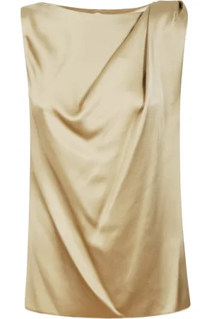 LIVIANA CONTI Tops, Dames, Geel, M, Gerst Tank Top Blouse