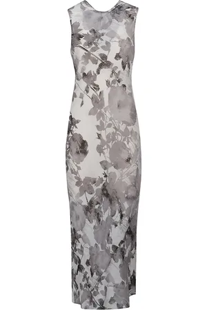 Patrizia Pepe Kleedjes, Dames, Grijs, M, Polyester, Chique Mouwloze Jurk
