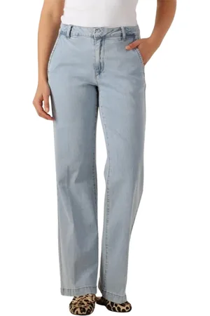 My Essential Wardrobe Jeans, Dames, Blauw, L, Blauwe Wijde Spijkerbroek voor Vrouwen
