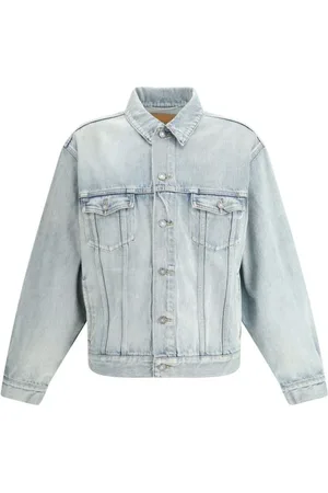 Saint Laurent Jassen, Heren, Blauw, S, Denim, Klassieke Denim Jacket met knoopsluiting