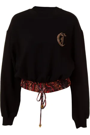 Roberto Cavalli Sweatshirts & Hoodies, Dames, Zwart, S, Truien Zwart