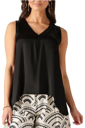 Greek Archaic Kori Tops, Dames, Zwart, L, Zwarte veelzijdige top voor chique stijl
