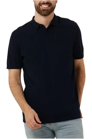 SELECTED Tops, Heren, Blauw, M, Navy Gebreid Polo Shirt