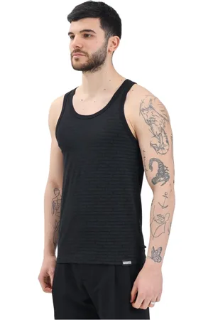 Dsquared2 Tops, Heren, Zwart, XL, Katoen, Zwarte mouwloze T-shirt met logoprint