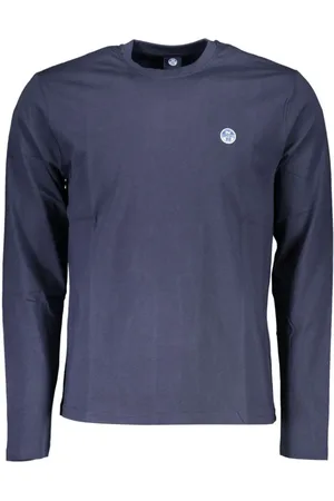 North Sails Tops, Heren, Blauw, L, Logo Applicatie Longsleeve T-shirt