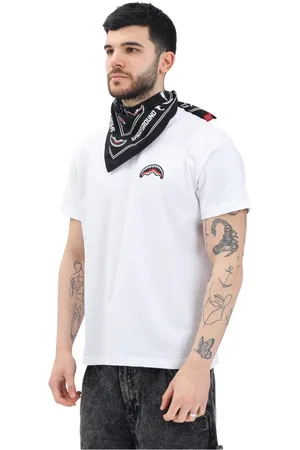 Sprayground Tops, Heren, Wit, M, Katoen, Wit T-shirt met korte mouwen en haaienlogo