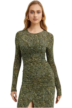 Isabel Marant Tops, Dames, Groen, M, Katoen, Gestippelde blouse met plooien
