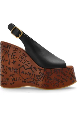 Chloé Schoenen, Dames, Zwart, 39 EU, Leer, Maxime sleehak sandalen
