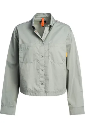 Parajumpers Blouses & Shirts, Dames, Grijs, S, Katoen, Sapphire Lange Mouw Workwear Overhemd