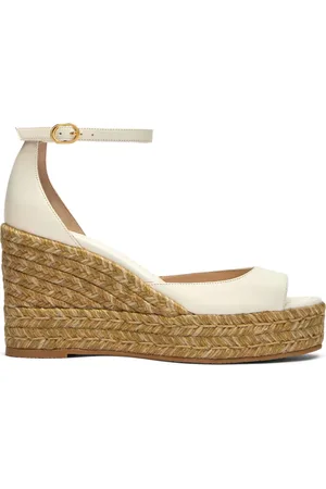 Stuart Weitzman Schoenen, Dames, , 40 1/2 EU, Leer, Nudistia Espadrille Wedge