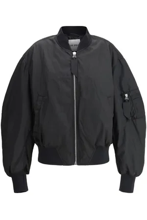 The Attico Jassen, Dames, Zwart, S, Polyester, Bomberjack met Ribboord en Ritszakken