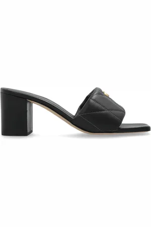 Coach Schoenen, Dames, Zwart, 37 1/2 EU, Leer, Hak slippers