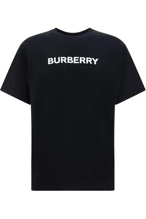 Burberry Tops, Heren, Zwart, L, Katoen, Iconische Monogram Crew Neck Katoenen T-shirt