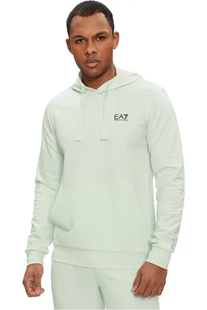 EA7 Sweatshirts & Hoodies, Heren, Groen, L, Katoen, Hooded Sweatshirt Regular Fit