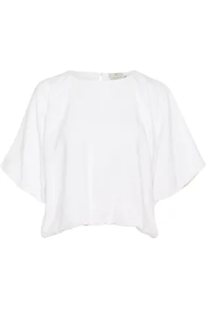 Kaffe Blouses & Shirts, Dames, Wit, 2Xl, Nylon, Witte Blouse Tops met Viscose