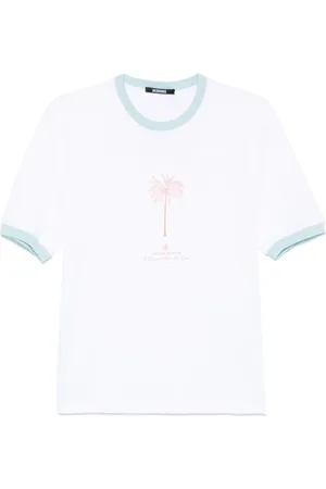 Jacquemus Tops, Heren, Wit, L, Wit Logo Print T-shirts en Polos