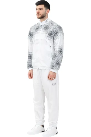 EA7 Sport, Heren, Wit, XL, Polyester, Sportief Wit Trainingspak Set