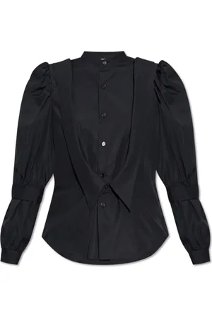 Comme des Garçons Blouses & Shirts, Dames, Zwart, S, Katoen, Shirt met pofmouwen